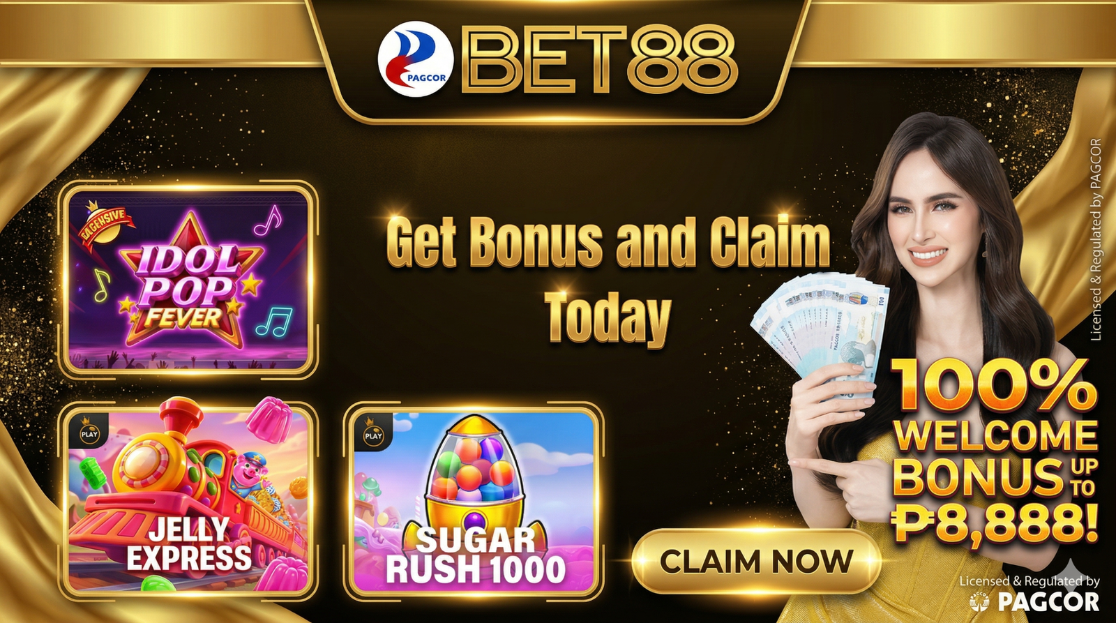 Bet88gcash get bonus and claim today image banner